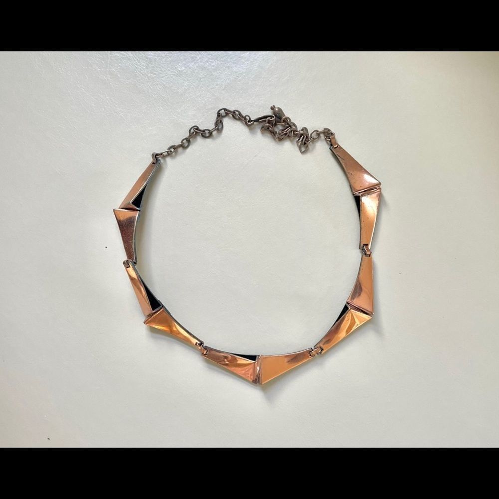 Renoir Copper  mid century link design choker necklace - Picture 2 of 11